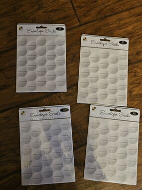 Envelope Seals Pack of 4 - White Self-Adhesive Seals